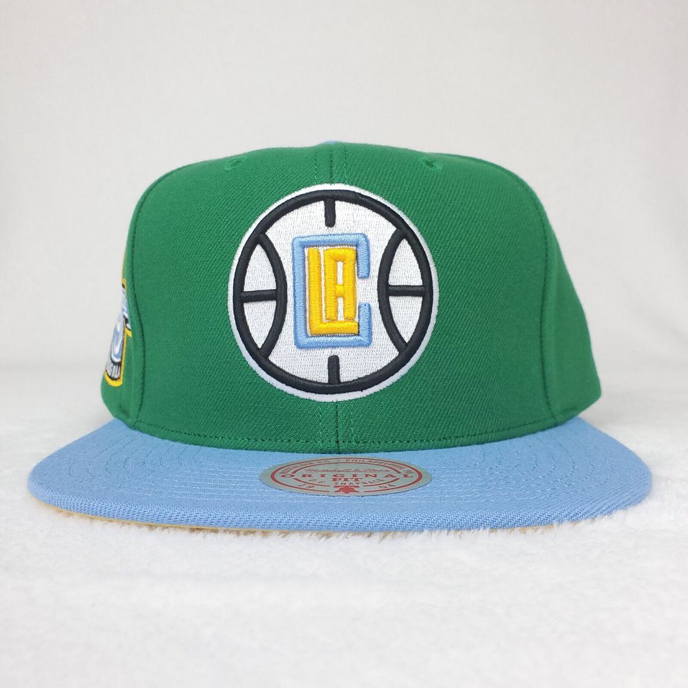 LA Clippers Mitchell & Ness NBA Snapback Hat Cap 3D Logo Green Blue NWT - Picture 2 of 8